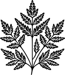 silhouettes of leaves