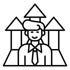 Career advancement icon style black line