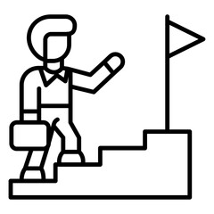 Career advancement icon style black line