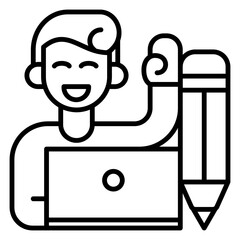 Career advancement icon style black line