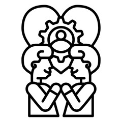 Career advancement icon style black line