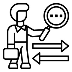 Career advancement icon style black line