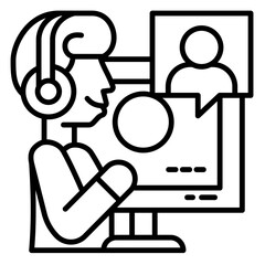 Career advancement icon style black line