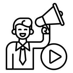 Career advancement icon style black line