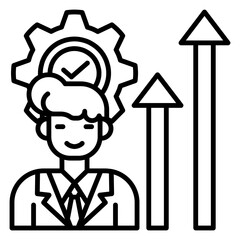 Career advancement icon style black line