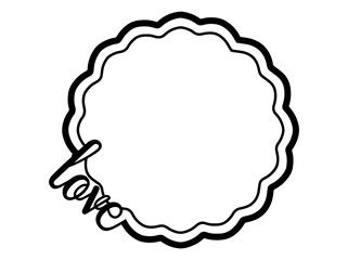 Hand Drawn Love Frame Line Art