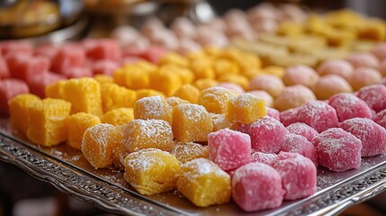 Traditional Indian sweets for Holi celebrations featuring a vibrant variety of colors and flavors