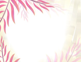 Watercolor pink flower frame