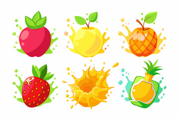 Fruit Splash Vector Illustration Designs