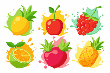 Fruit Splash Vector Illustration Designs