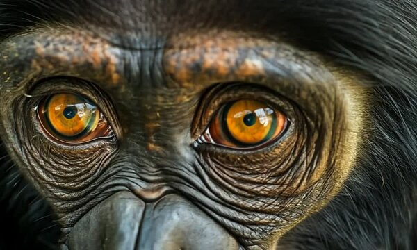 Close-up Portrait of a Bonobo's Face