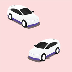 Modern car VIP transport. Compact crossover, SUV car. Offroad truck template vector isolated car on white View isometry front.