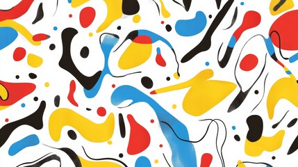 Fototapeta premium Abstract White Background With Hand Drawn Shapes Colorful Flat Design Vector Template For Wallpaper, Cover Design