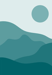 Mid century sunset print boho minimalist printable, wall art abstract home decor sun print bohemian art