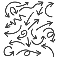 Arrow set vector illustration, collection of modern arrow icons for design and presentation