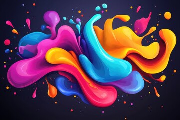 Vibrant color splash, abstract art.