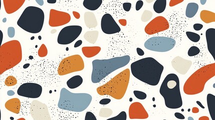 Fototapeta premium Abstract White Background With Hand Drawn Shapes Colorful Flat Design Vector Template For Wallpaper, Cover Design