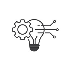 Bright bulb circuit gear icon