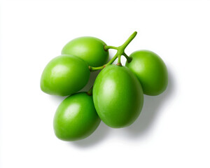 Fresh green datulie fruits displayed on a white background.