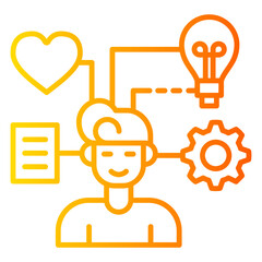 Career advancement style yellow line gradation