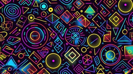Fototapeta premium Techno-Magic Symmetry. Vibrant and Geometric Art