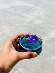 Butterfly pea flower tea drink, herbal tea