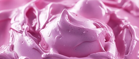 Obraz premium Close-up of pink creamy texture, swirls and peaks.