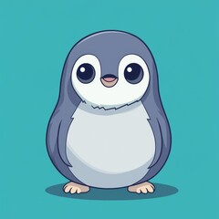 Fototapeta premium Adorable Cartoon Penguin Illustration: A Cute Winter Bird Design