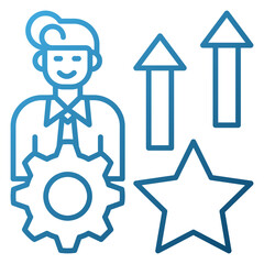 Career advancement style blue line gradation