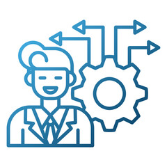 Obraz premium Career advancement style blue line gradation