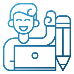 Career advancement style blue line gradation