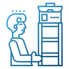 Career advancement style blue line gradation