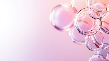 Bubbles Floating in Soft Pink Light Abstract Photography Artistic Environment Close-Up View