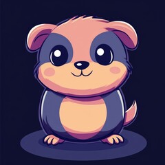 Obraz premium Adorable Cartoon Hamster with Big Eyes and Happy Expression
