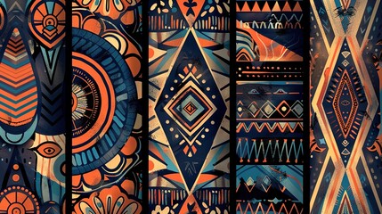 Fototapeta premium Tribal pattern wallpaper