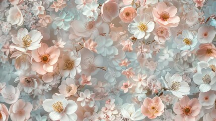 Pink Blossoms. Nature and Textile Fusion concept