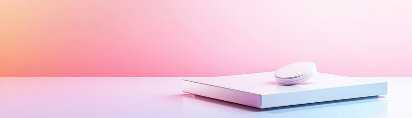 Fototapeta premium Minimalistic Technology Setup Modern Workspace Product Display Clean Aesthetic Top-Down View Innovation Concept