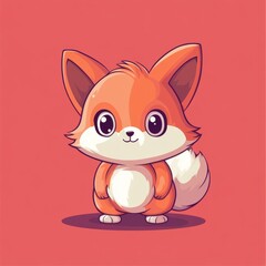 Adorable Cartoon Fox Illustration: Cute Orange Fox Character Design