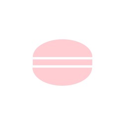 Pink macaron icon isolated on white background 