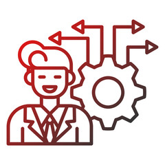Career advancement icon, red line gradient style