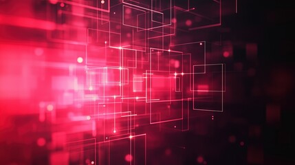 Fototapeta premium A red and black abstract image with a lot of lines and squares