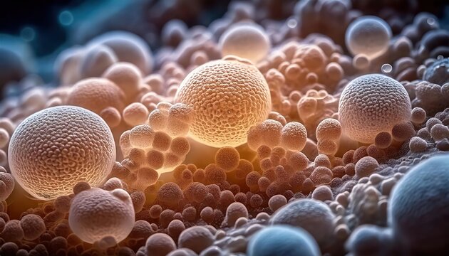 Dynamic yeast cell activity vibrant visualization of microbial processes under microscope