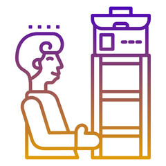 Career advancement icon, purple and yellow line gradient style