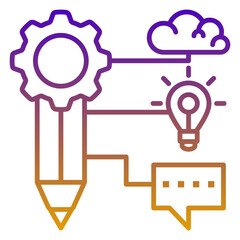 Career advancement icon, purple and yellow line gradient style