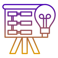 Career advancement icon, purple and yellow line gradient style