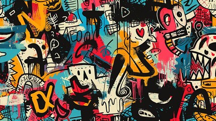 Obraz premium Urban Graffiti pattern wallpaper
