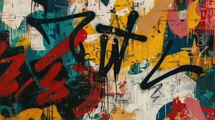 Fototapeta premium Urban Graffiti pattern wallpaper
