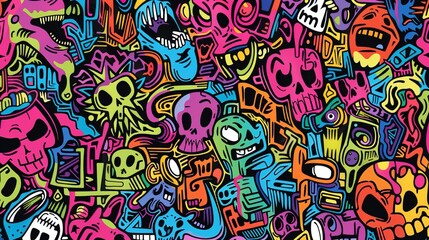 Fototapeta premium Urban Graffiti pattern wallpaper