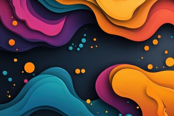 Abstract colorful paper cut waves background. (3)