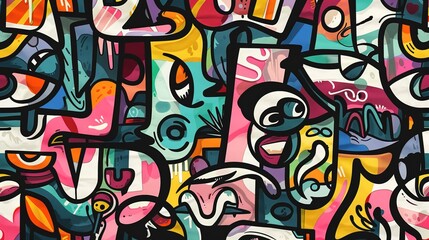 Urban Graffiti pattern wallpaper